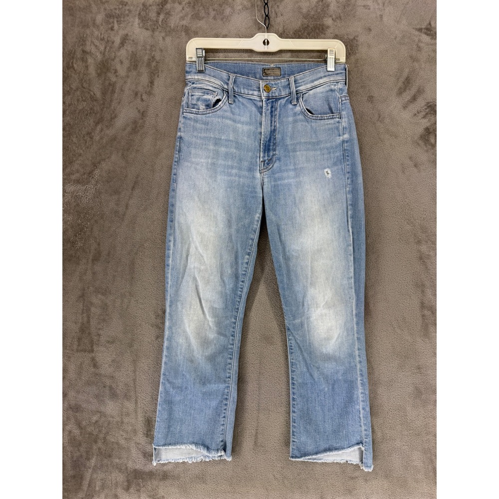 Mother Jeans Women 26 Blue Insider Crop Step Fray Shake Well Distressed 1157-383